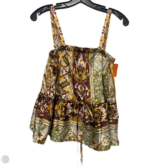 Top Sleeveless By Clothes Mentor In Brown & Green, Size: S