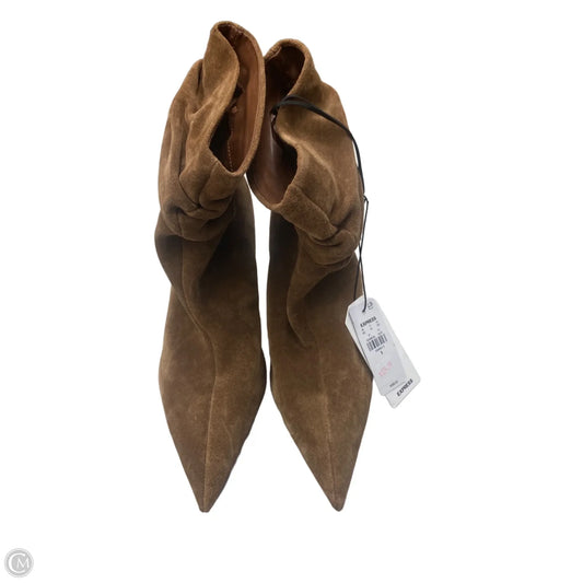 Boots Ankle Heels By Express In Tan, Size: 9