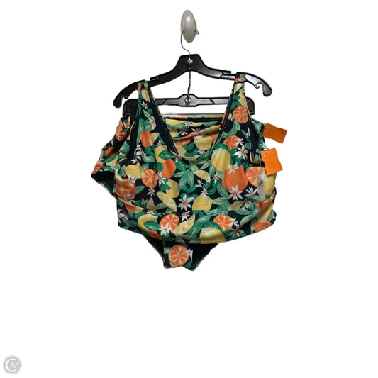 Swimsuit 2pc By Old Navy In Orange & Yellow, Size: 2x