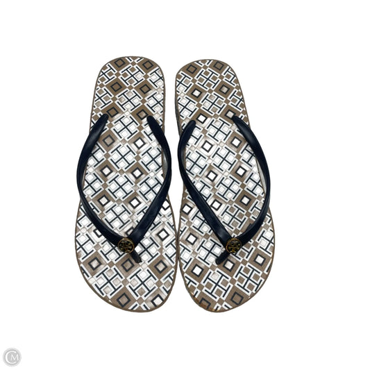 Sandals Designer By Tory Burch In Blue & Brown, Size: 9