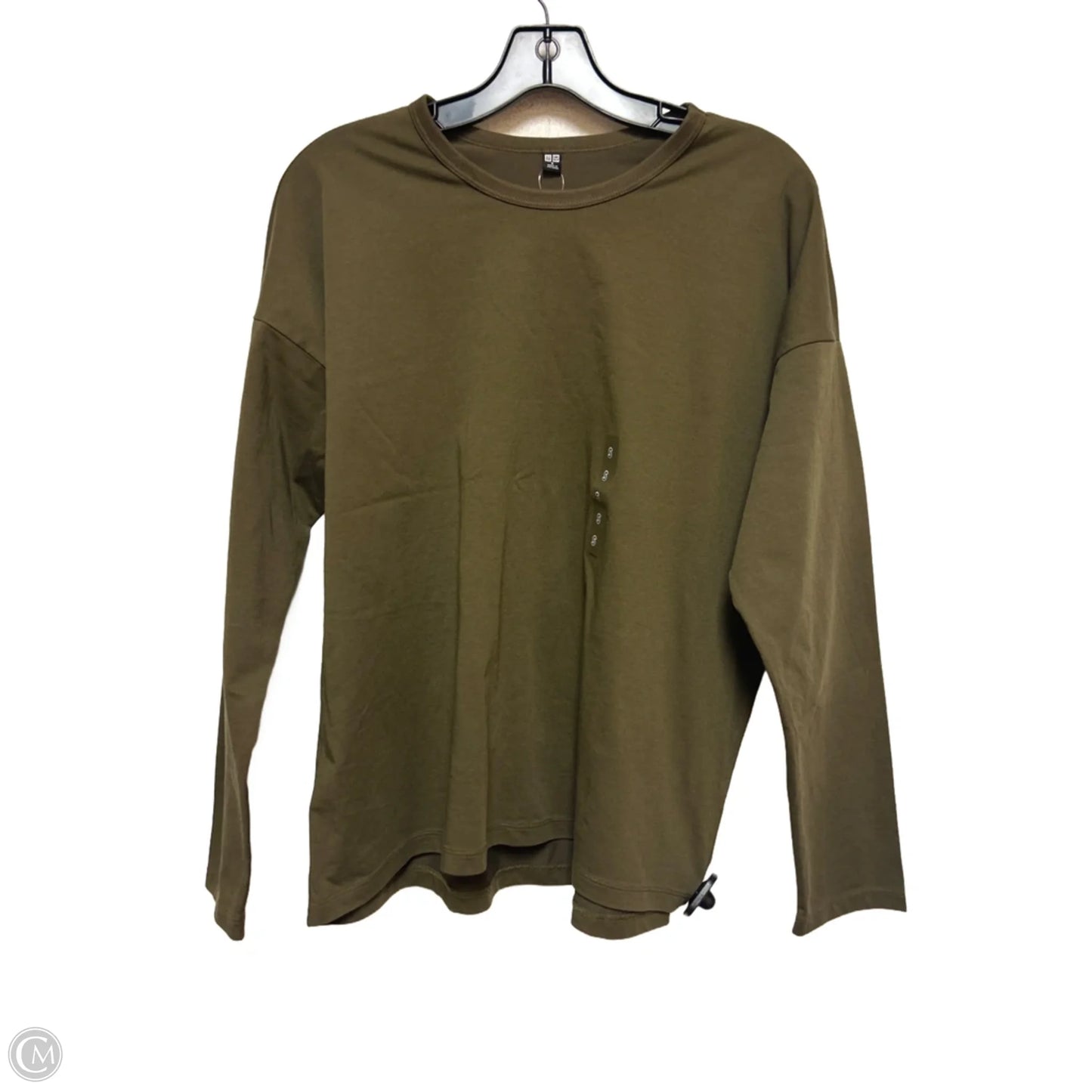 Top Long Sleeve Basic By Uniqlo In Green, Size: S