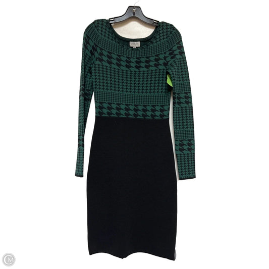 Dress Casual Midi By Carmen By Carmen Marc Valvo In Black & Green, Size: S