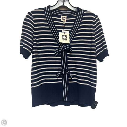 Top Short Sleeve By Anne Klein In Striped Pattern, Size: S