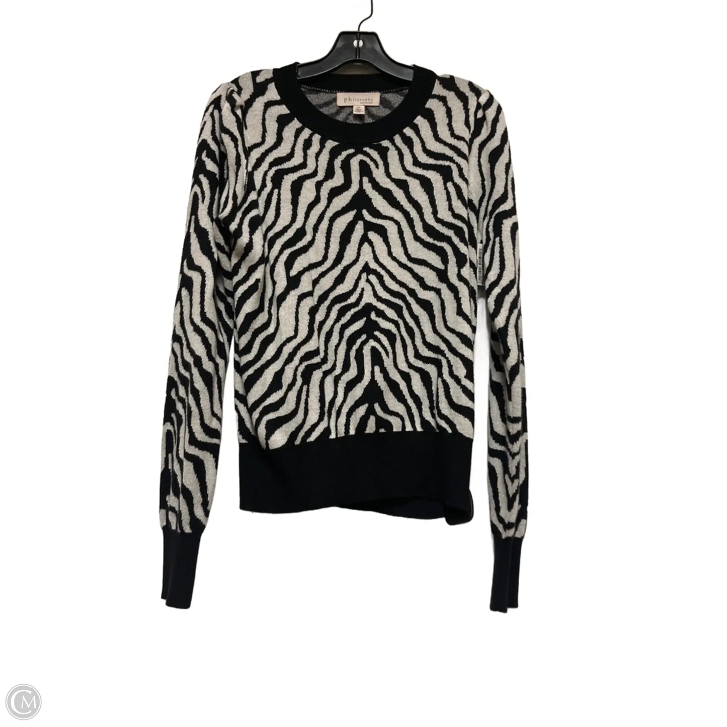 Top Long Sleeve By Philosophy In Zebra Print, Size: S