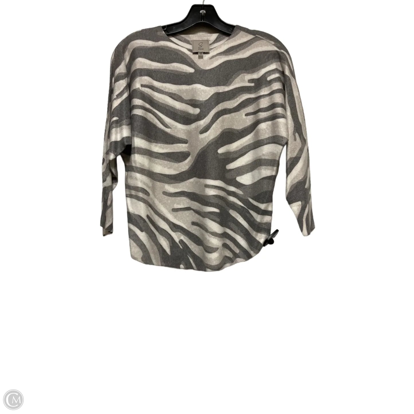 Top Long Sleeve By Sioni In Zebra Print, Size: Xs