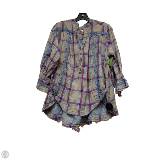 Top Long Sleeve By We The Free In Plaid Pattern, Size: S