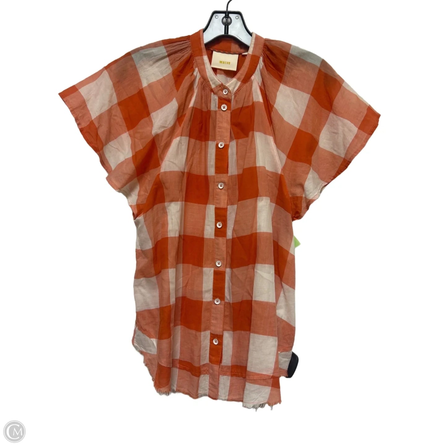 Top Short Sleeve By Maeve In Plaid Pattern, Size: S