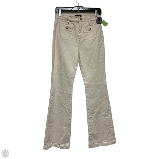 Jeans Flared By Ann Taylor In Cream Denim, Size: 4p