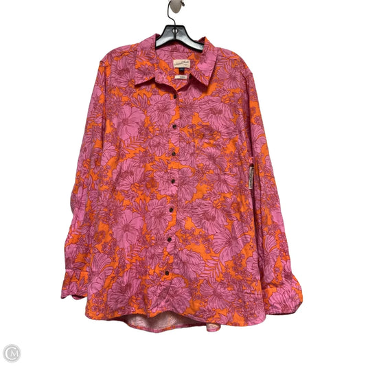 Top Long Sleeve By Universal Thread In Orange & Pink, Size: Xxl