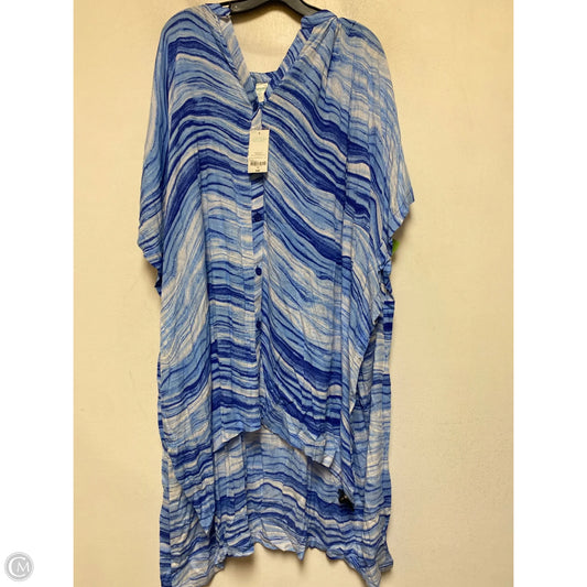 Swimwear Cover-up By Clothes Mentor In Blue & White, Size: Xl