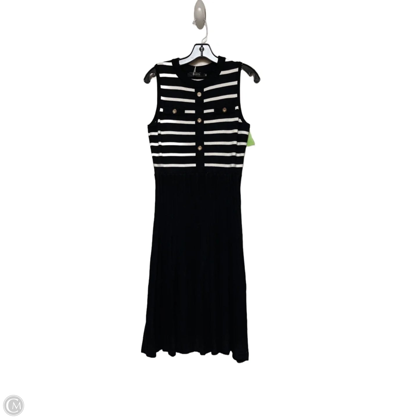 Dress Casual Midi By Zesica In Striped Pattern, Size: M