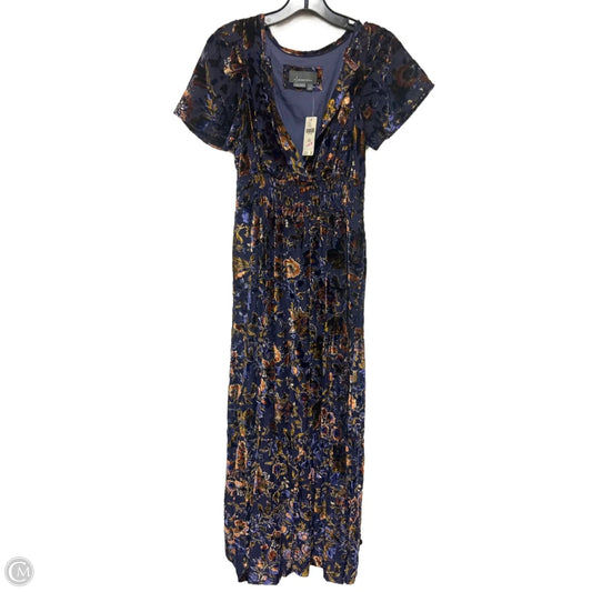 Dress Casual Midi By Anthropologie In Gold & Purple, Size: Xxs