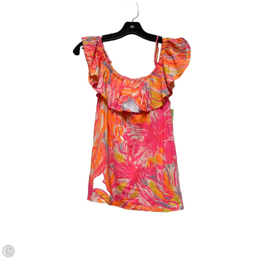 Top Short Sleeve Designer By Lilly Pulitzer In Orange & Pink, Size: Xs