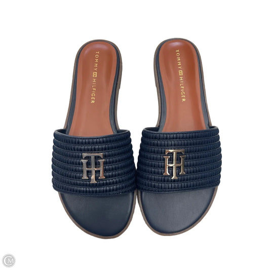 Sandals Flats By Tommy Hilfiger In Navy, Size: 7