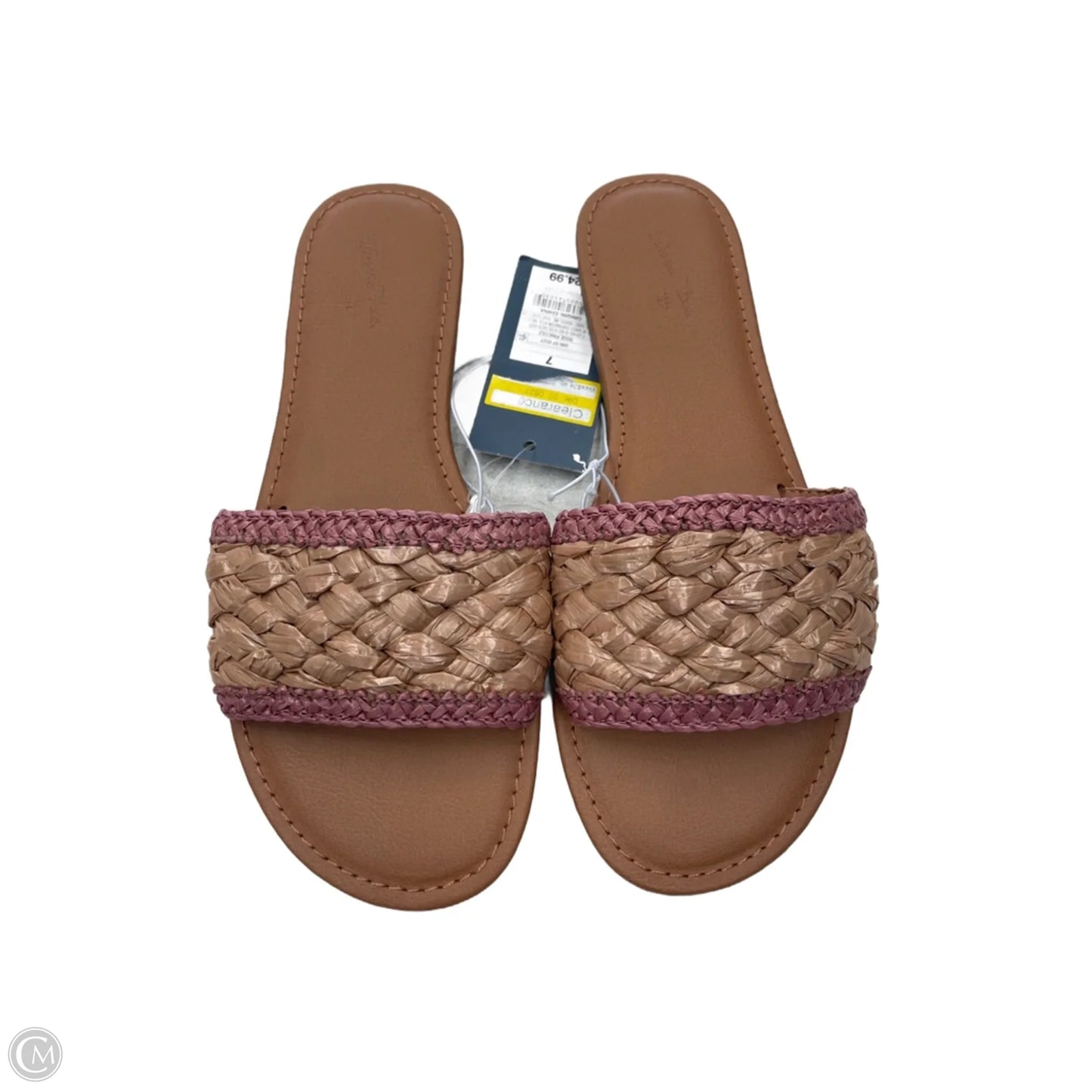 Sandals Flats By Universal Thread In Pink & Tan, Size: 7