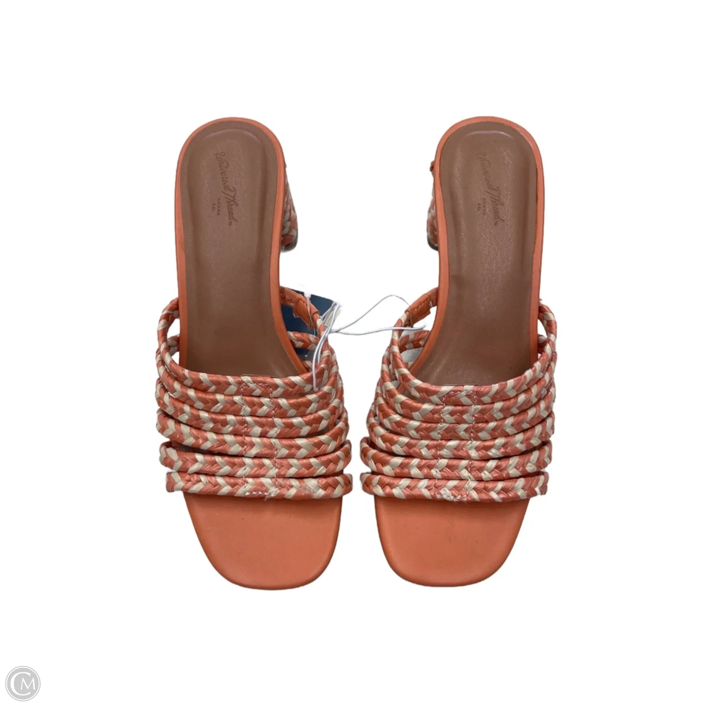 Sandals Heels Block By Universal Thread In Cream & Orange, Size: 6.5