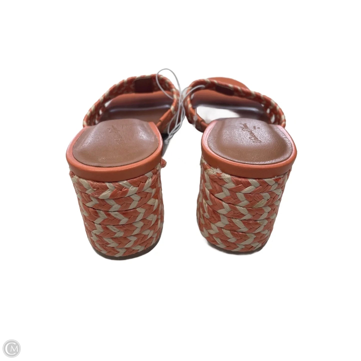 Sandals Heels Block By Universal Thread In Cream & Orange, Size: 6.5
