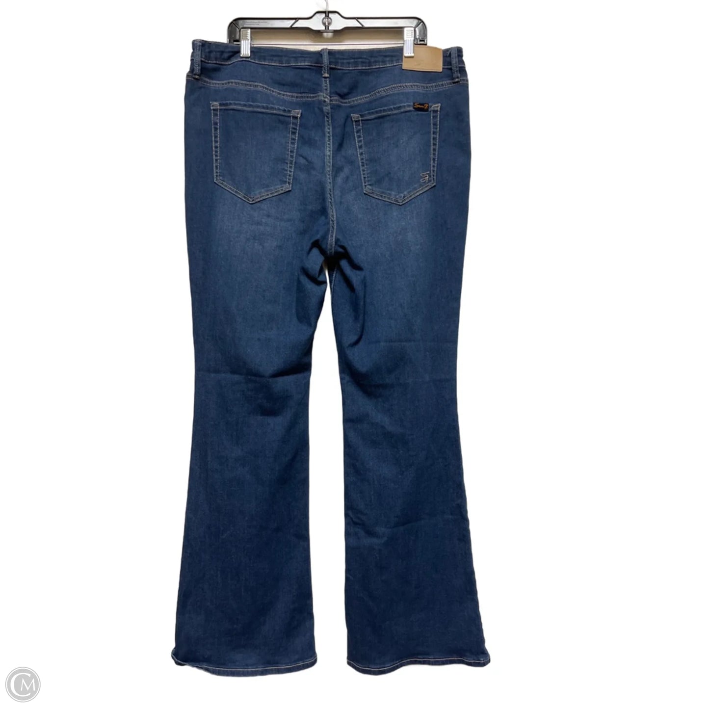 Jeans Flared By Seven 7 In Blue Denim, Size: 16