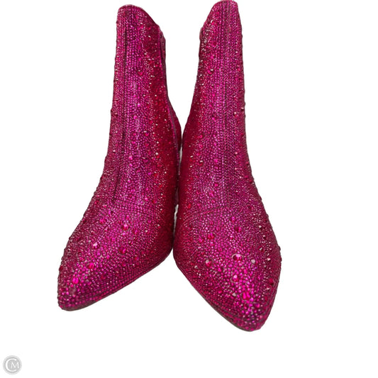 Boots Ankle Heels By Betsey Johnson In Pink, Size: 9.5