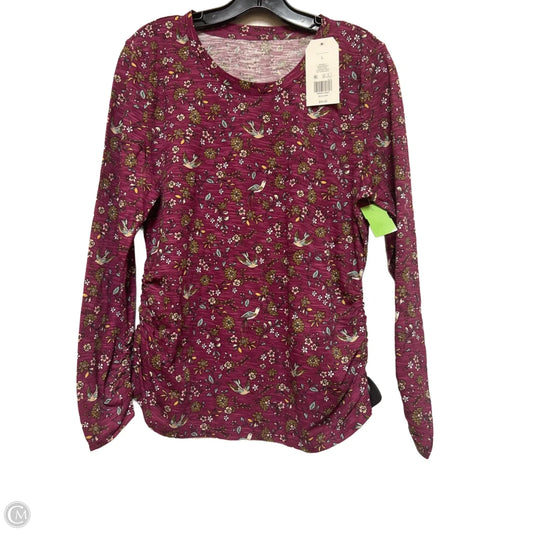 Top Long Sleeve Basic By Wonderly In Floral Print, Size: L