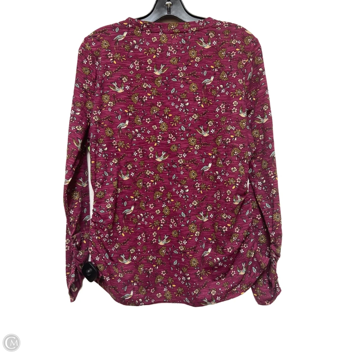 Top Long Sleeve Basic By Wonderly In Floral Print, Size: L