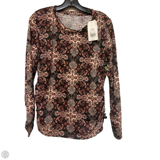 Top Long Sleeve Basic By Wonderly In Geometric Pattern, Size: L