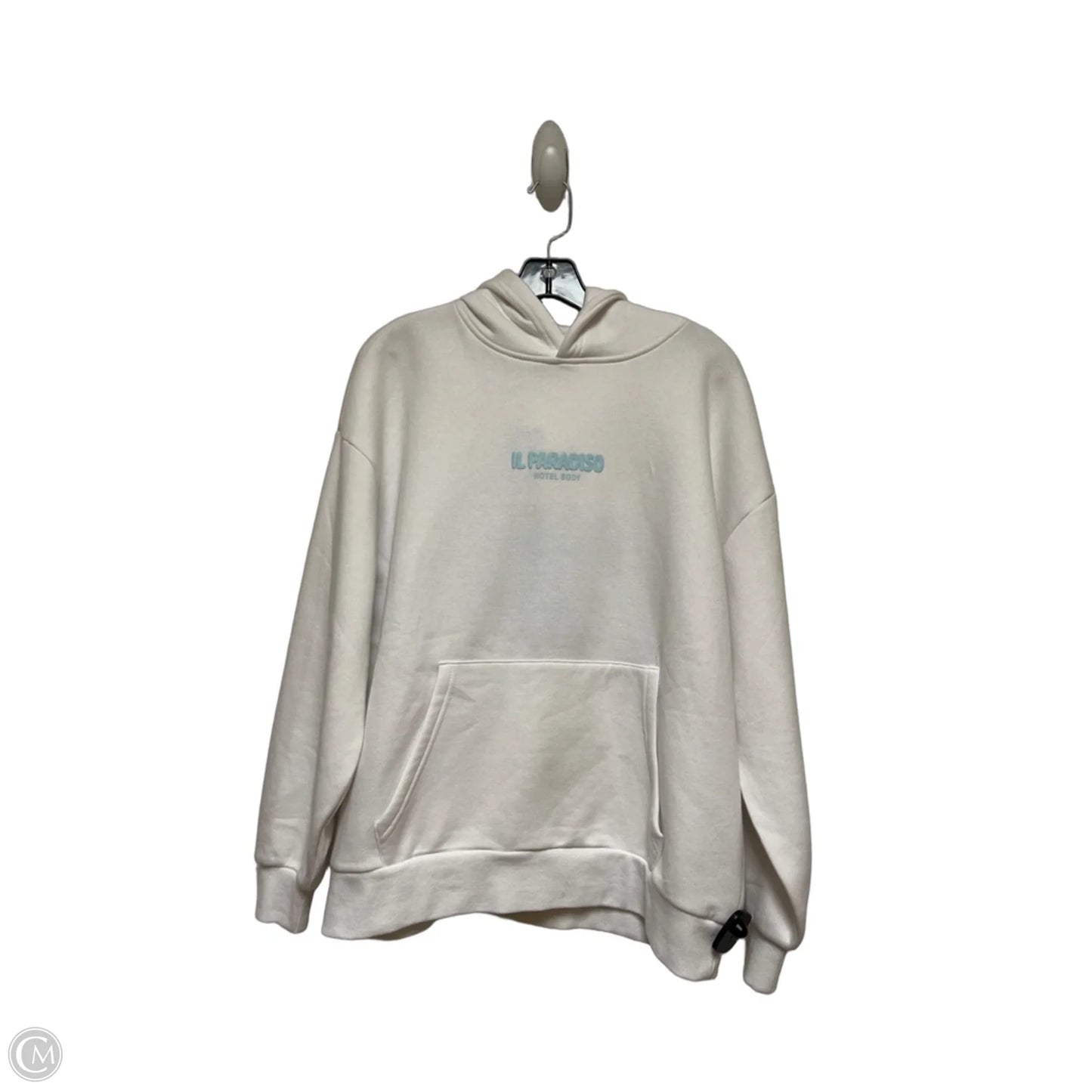 Sweatshirt Hoodie By Clothes Mentor In White, Size: L
