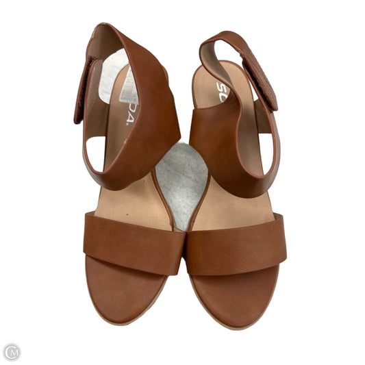 Sandals Heels Block By Soda In Tan, Size: 7