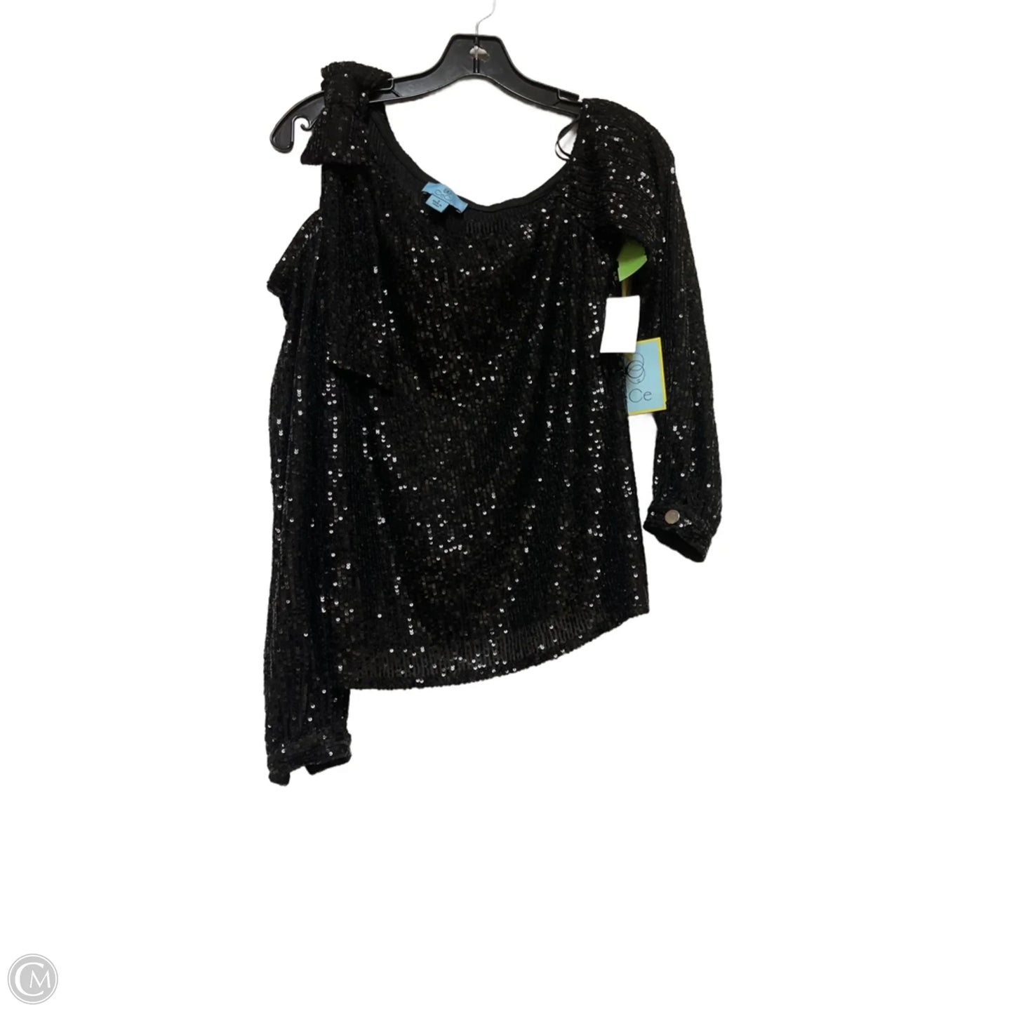 Top Long Sleeve By Cece In Black, Size: S