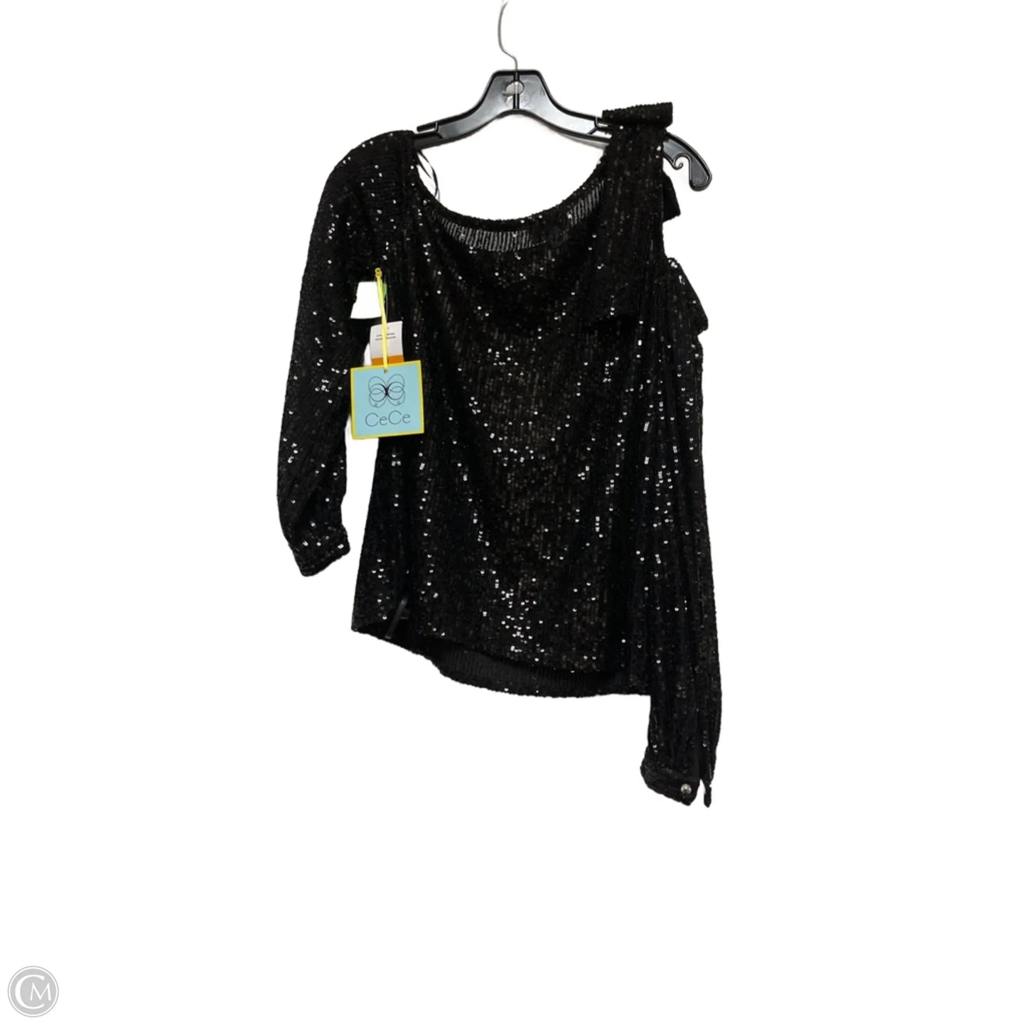Top Long Sleeve By Cece In Black, Size: S