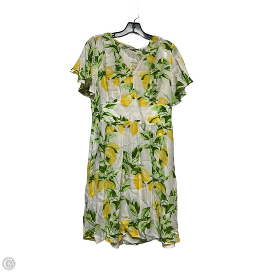 Dress Casual Short By Loft In Green & Yellow, Size: 10p
