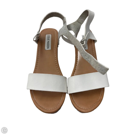Sandals Heels Block By Steve Madden In White, Size: 8