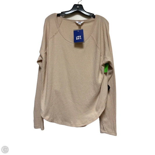 Athletic Top Long Sleeve Crewneck By Joy Lab In Tan, Size: Xl