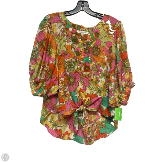 Top Short Sleeve By Rose And Olive In Floral Print, Size: S