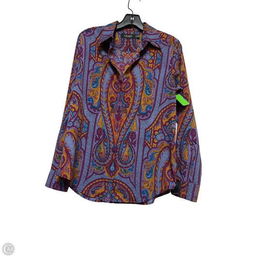 Top Long Sleeve By Lauren By Ralph Lauren In Paisley Print, Size: S
