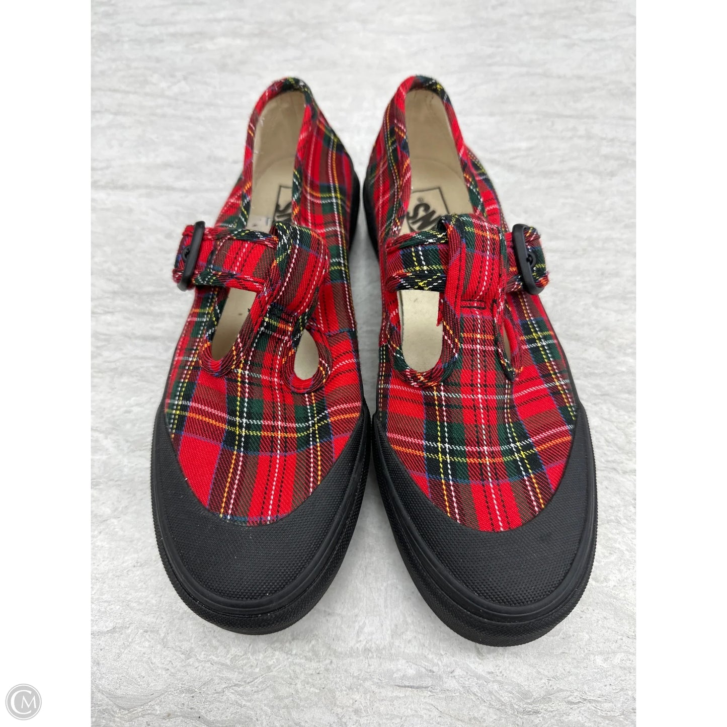 Shoes Flats By Vans In Plaid Pattern, Size: 6.5