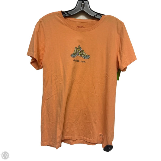 Top Short Sleeve Basic By Life Is Good In Orange, Size: M