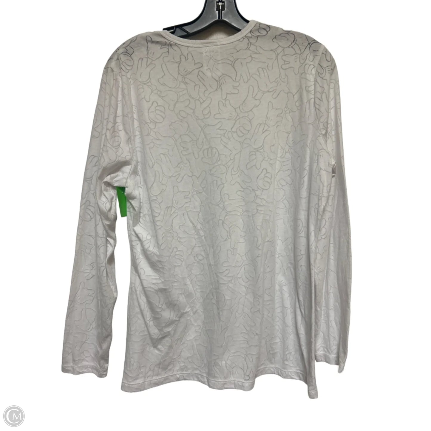 Top Long Sleeve Basic By Disney In White, Size: L