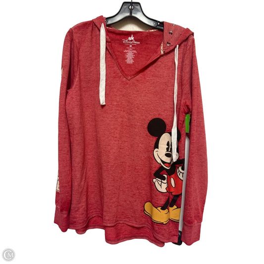 Sweatshirt Hoodie By Disney Store In Red, Size: M