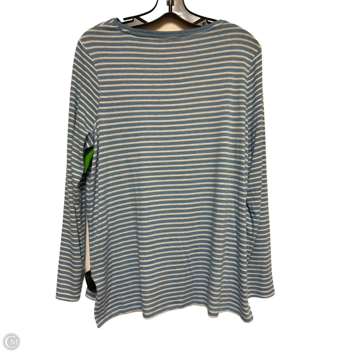 Top Long Sleeve Basic By Chicos In Striped Pattern, Size: M