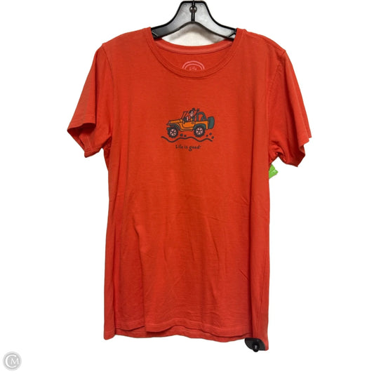 Top Short Sleeve Basic By Life Is Good In Orange, Size: M