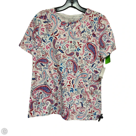 Top Short Sleeve Basic By Talbots In Paisley Print, Size: M