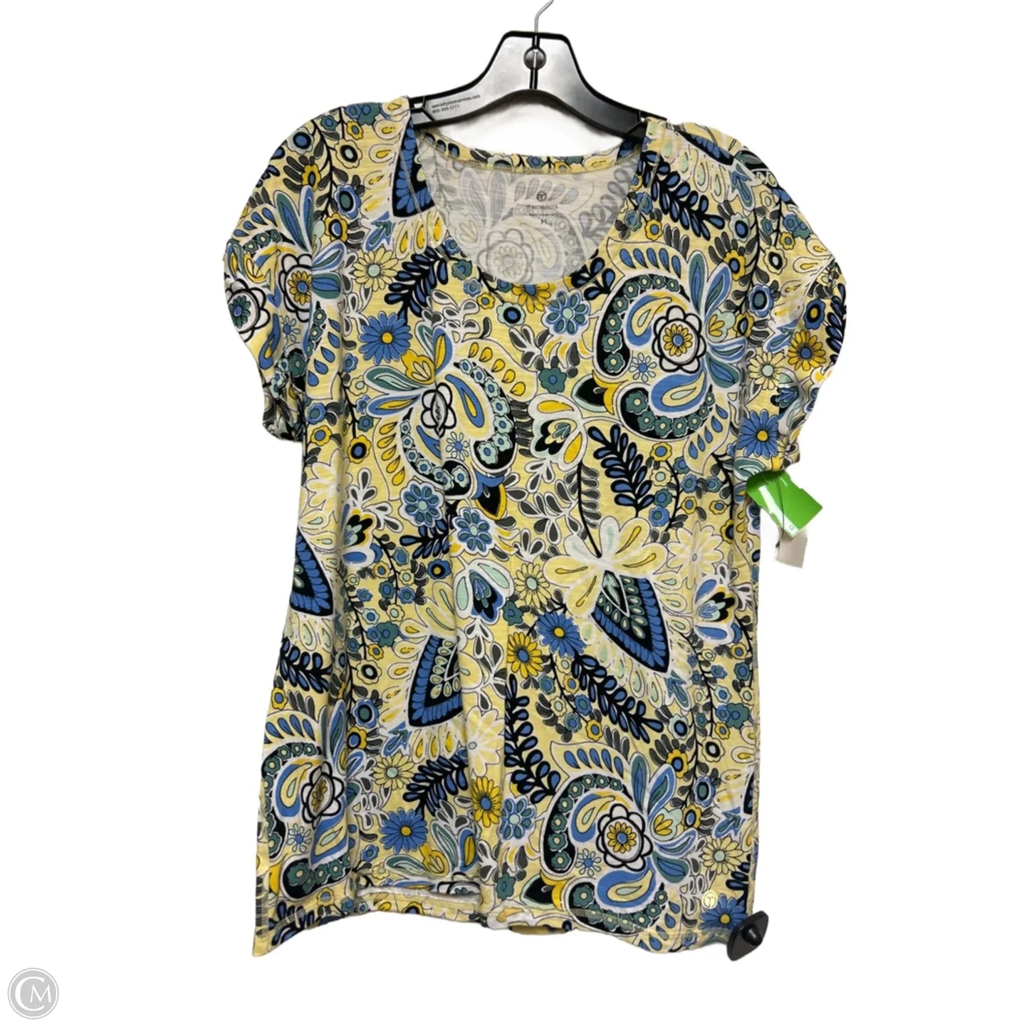 Top Short Sleeve Basic By Talbots In Floral Print, Size: M