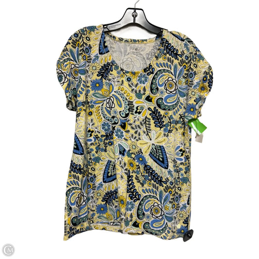 Top Short Sleeve Basic By Talbots In Floral Print, Size: M