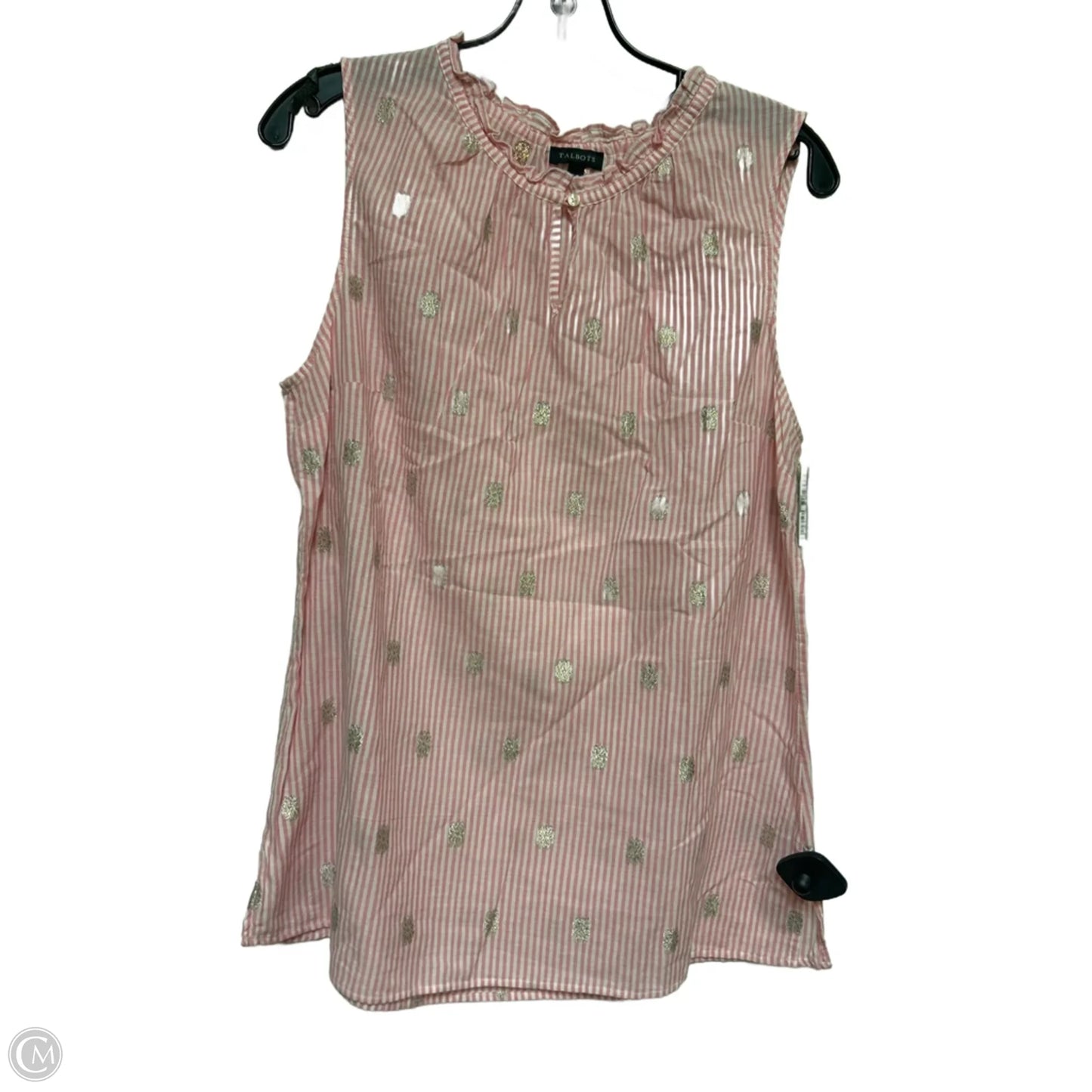 Top Sleeveless By Talbots In Striped Pattern, Size: M