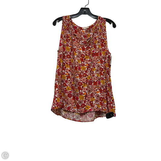 Top Sleeveless By Jane And Delancey In Floral Print, Size: M