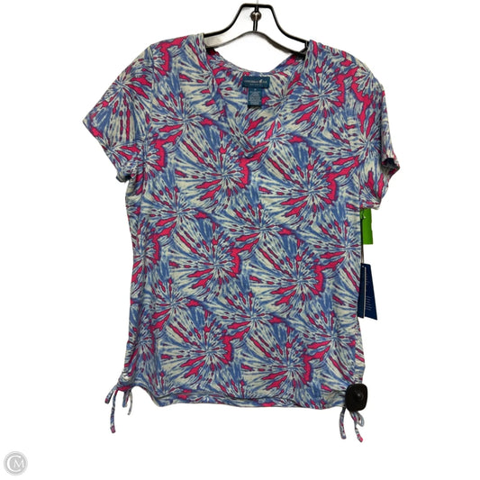 Top Short Sleeve Basic By Caribbean Joe In Tie Dye Print, Size: M