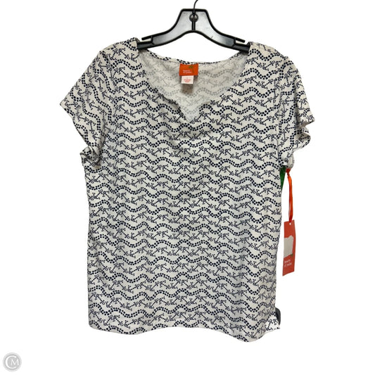 Top Short Sleeve Basic By Hearts Of Palm In Blue & White, Size: L