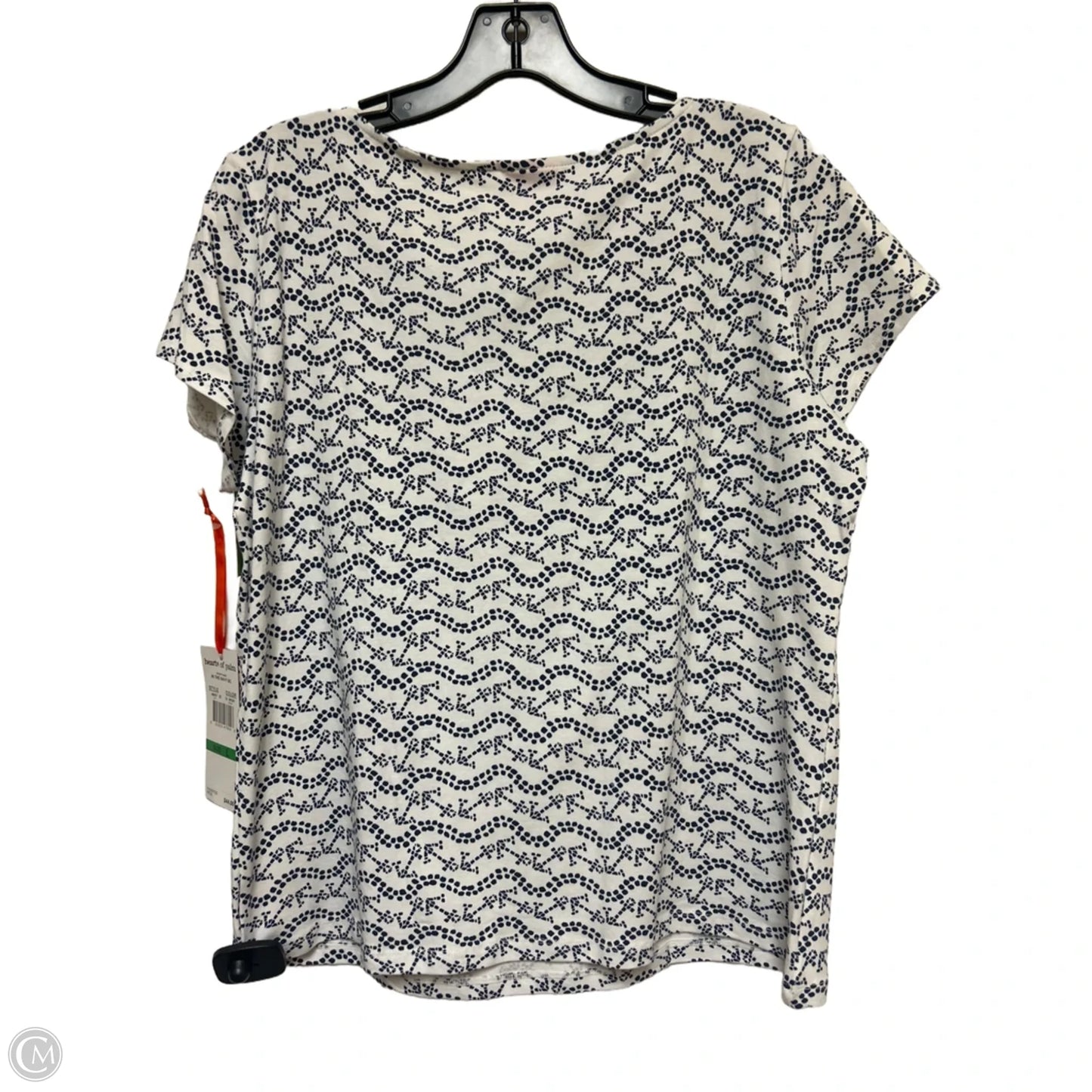 Top Short Sleeve Basic By Hearts Of Palm In Blue & White, Size: L