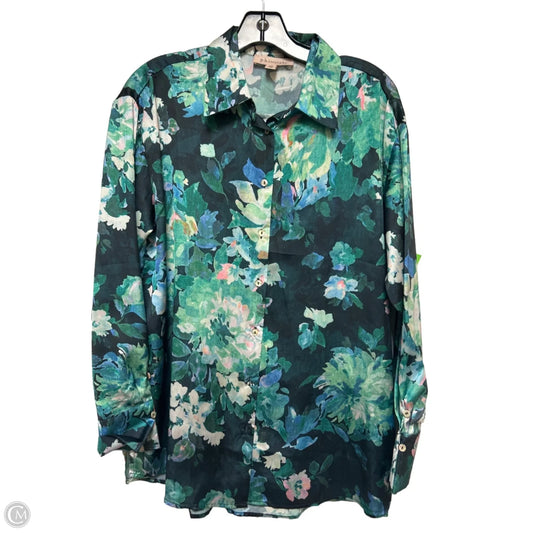 Top Long Sleeve By Philosophy In Green, Size: M